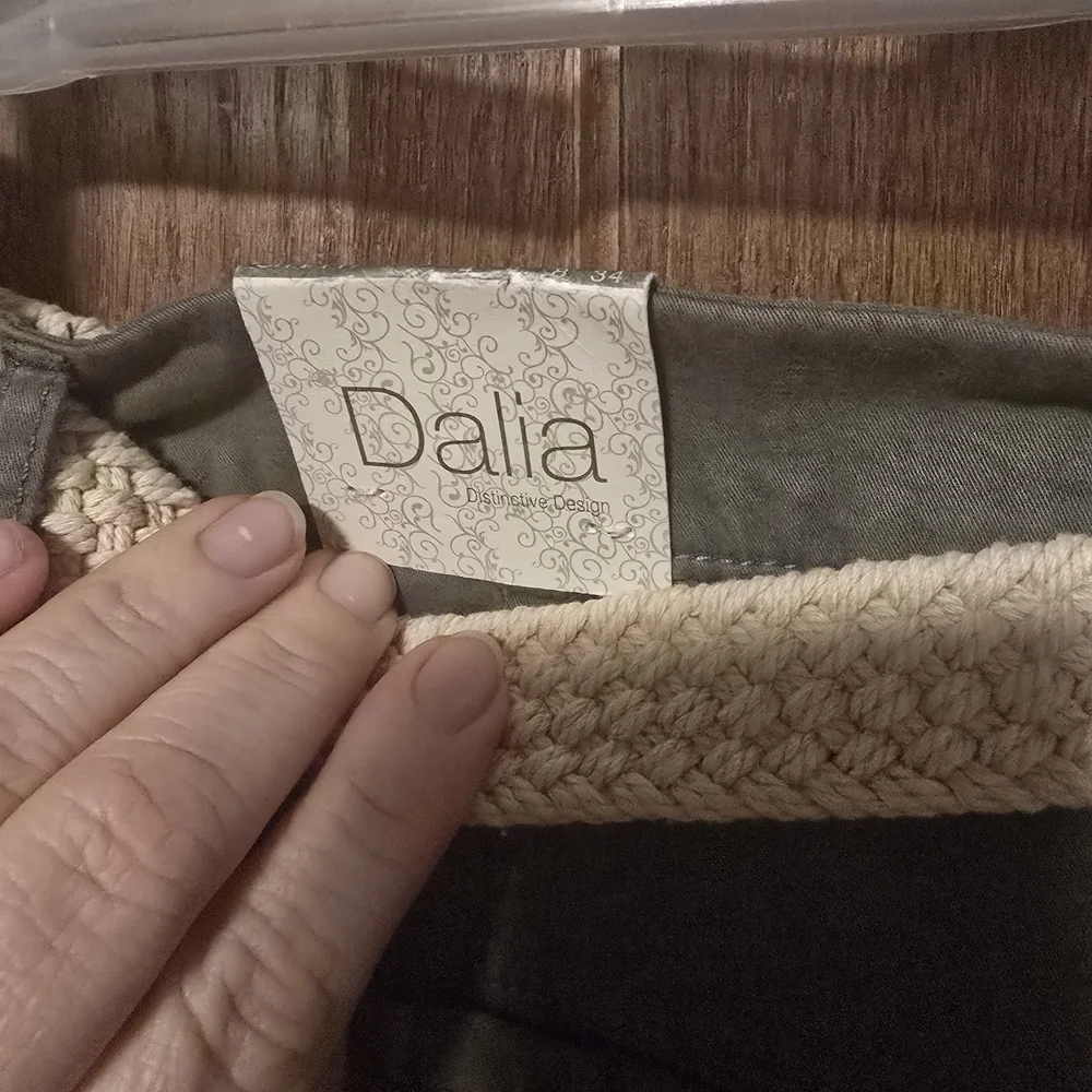 Dalia Khaki Pencil Skirt with Tan Belt